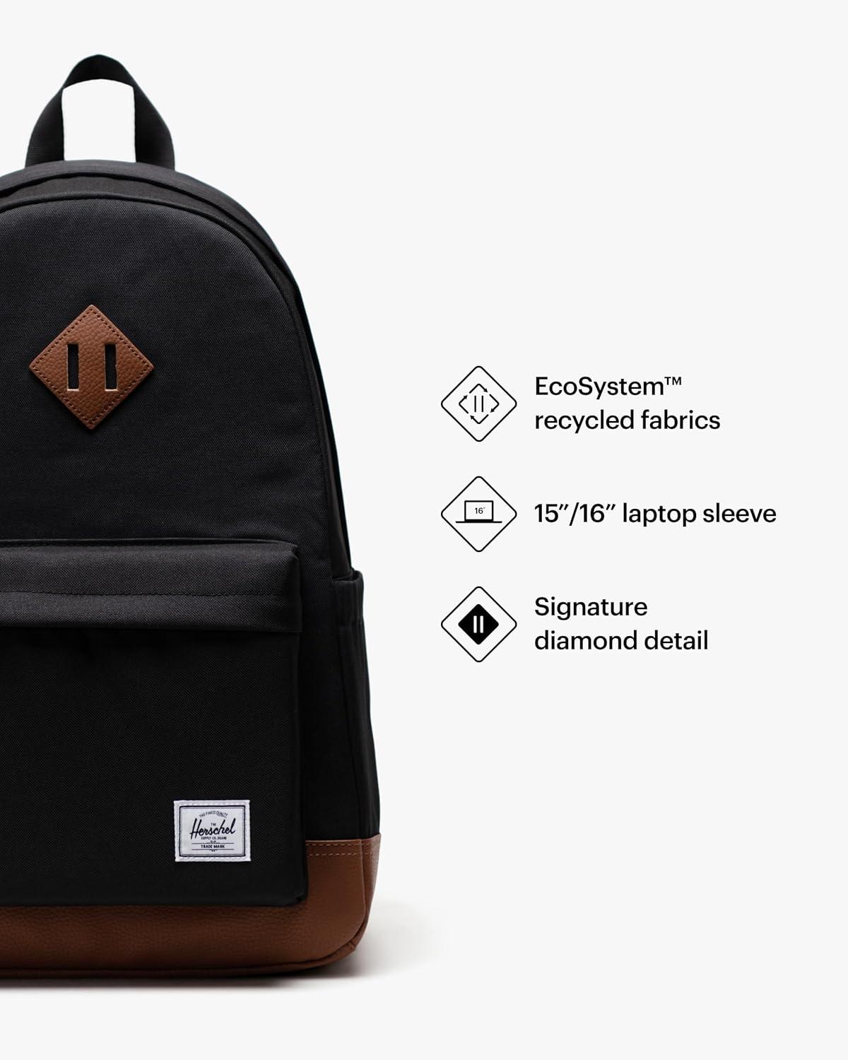 image:imageHerschel Heritage BackpackBlackTan