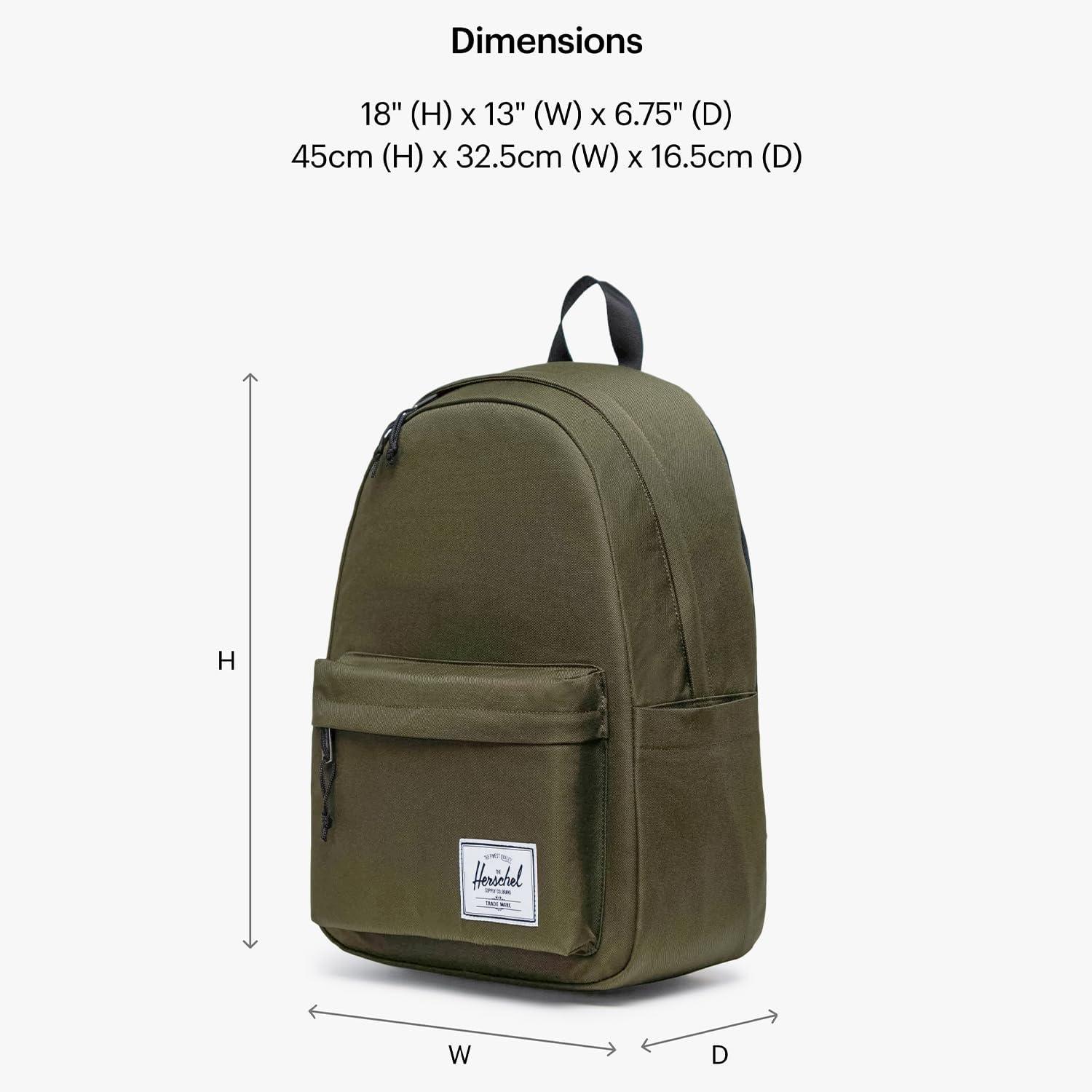 image:imageHerschel Supply Co Classic XL Backpack Black Tonal 30LIvy Green