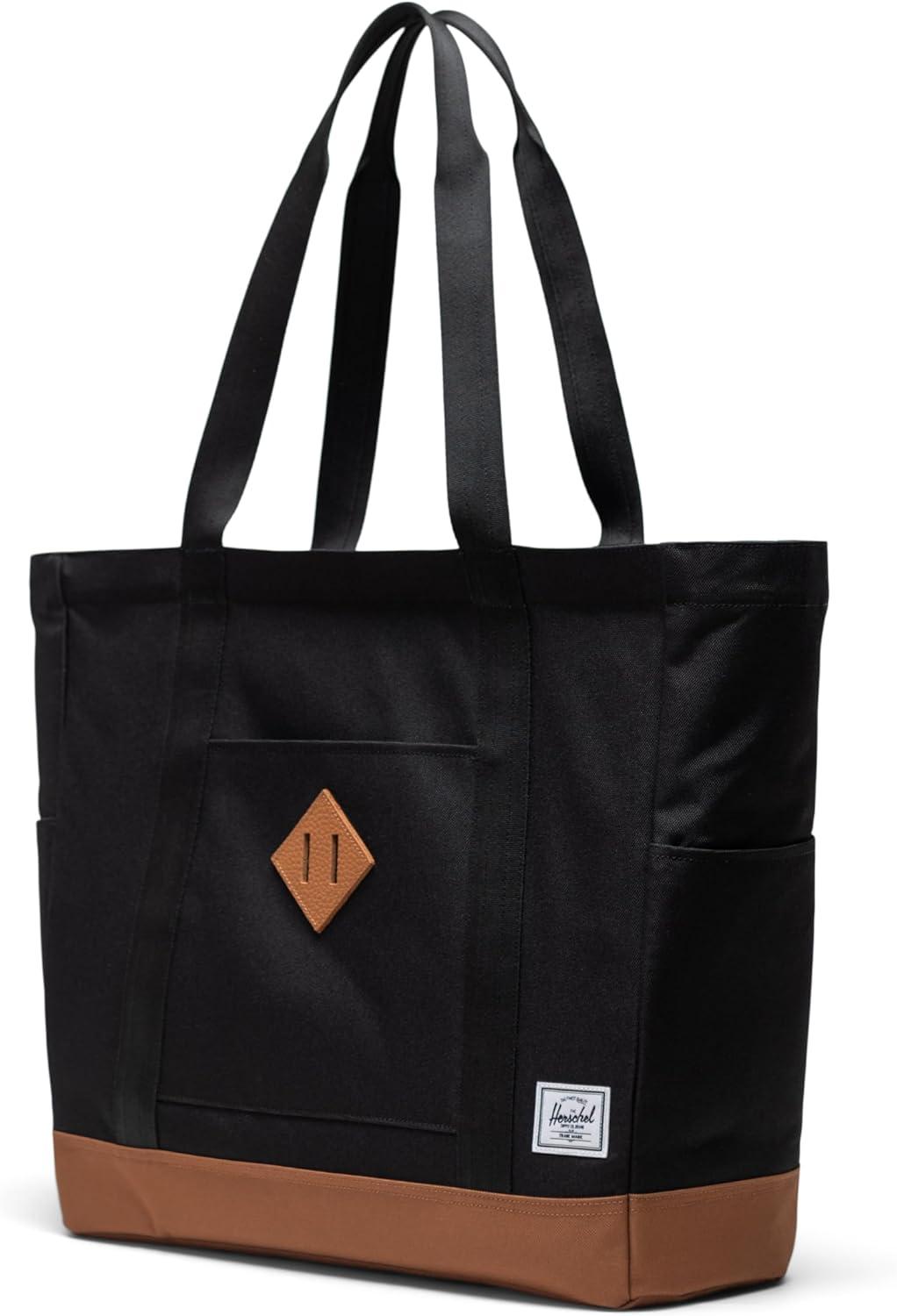 image:imageHerschel Supply Co Heritage Tote BagBlackSaddle Brown
