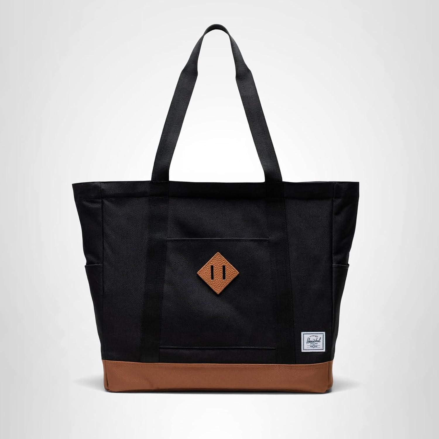image:imageHerschel Supply Co Heritage Tote BagBlackSaddle Brown