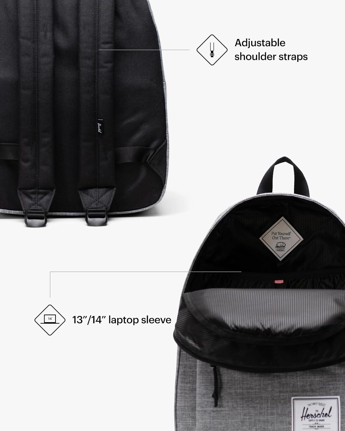 image:imageHerschel Supply Co Legacy Backpack Ash Rose Standard 20LRaven Crosshatch