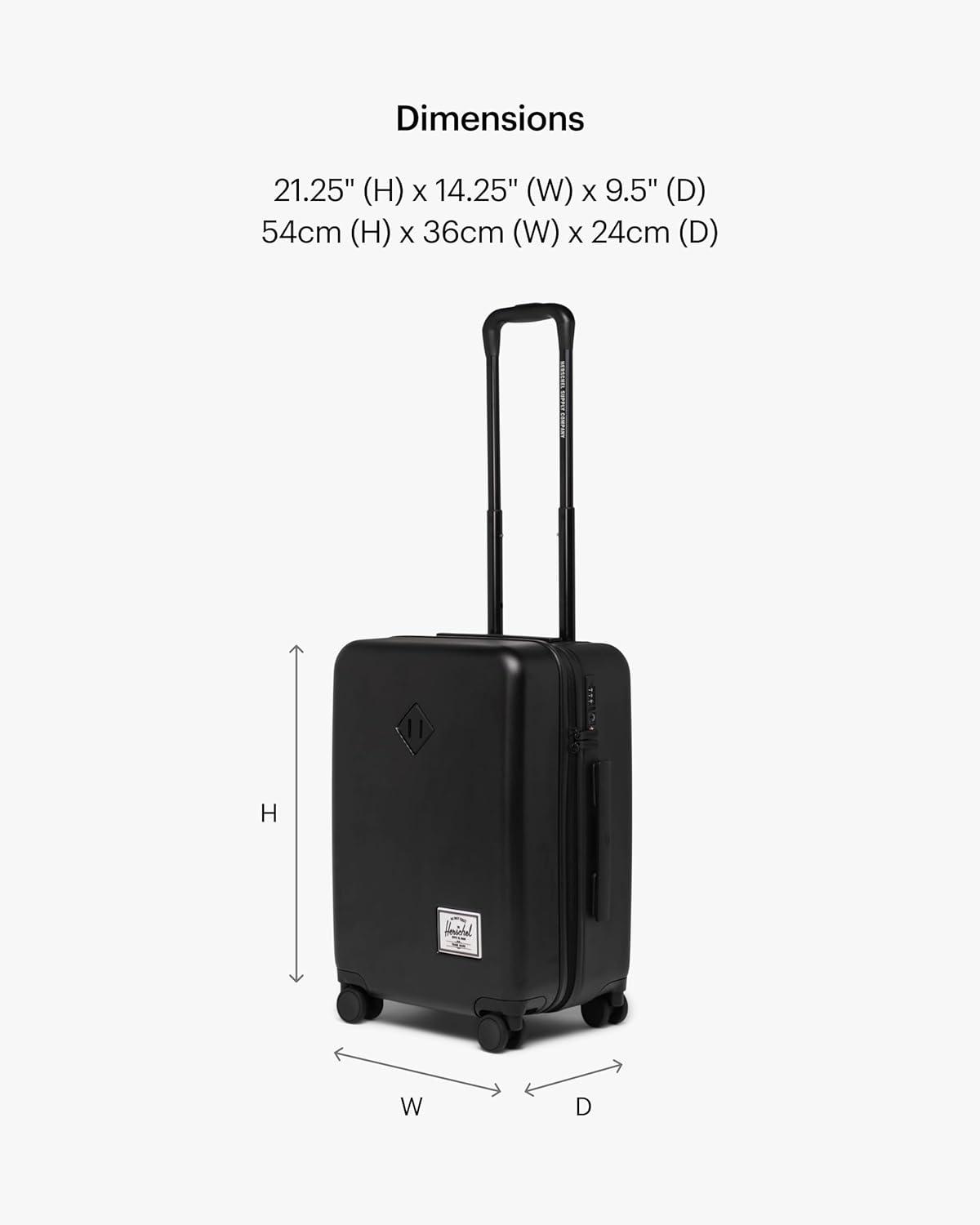 image:imageHerschel Supply Co Unisex Heritage Hardshell Luggage Black Carry on 19 InchAsh Rose