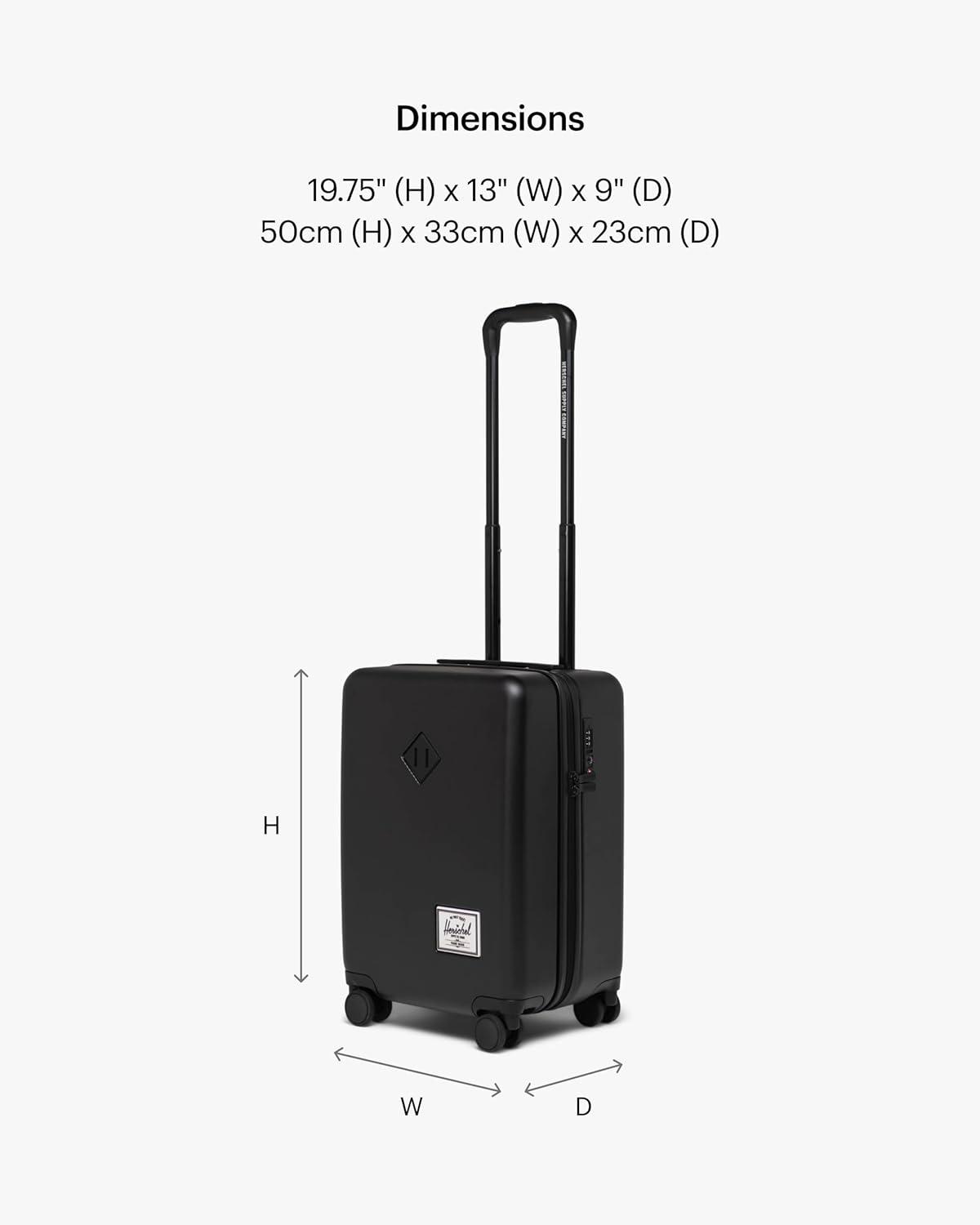 image:imageHerschel Supply Co Unisex Heritage Hardshell Luggage Black Carry on 19 InchAsh Rose
