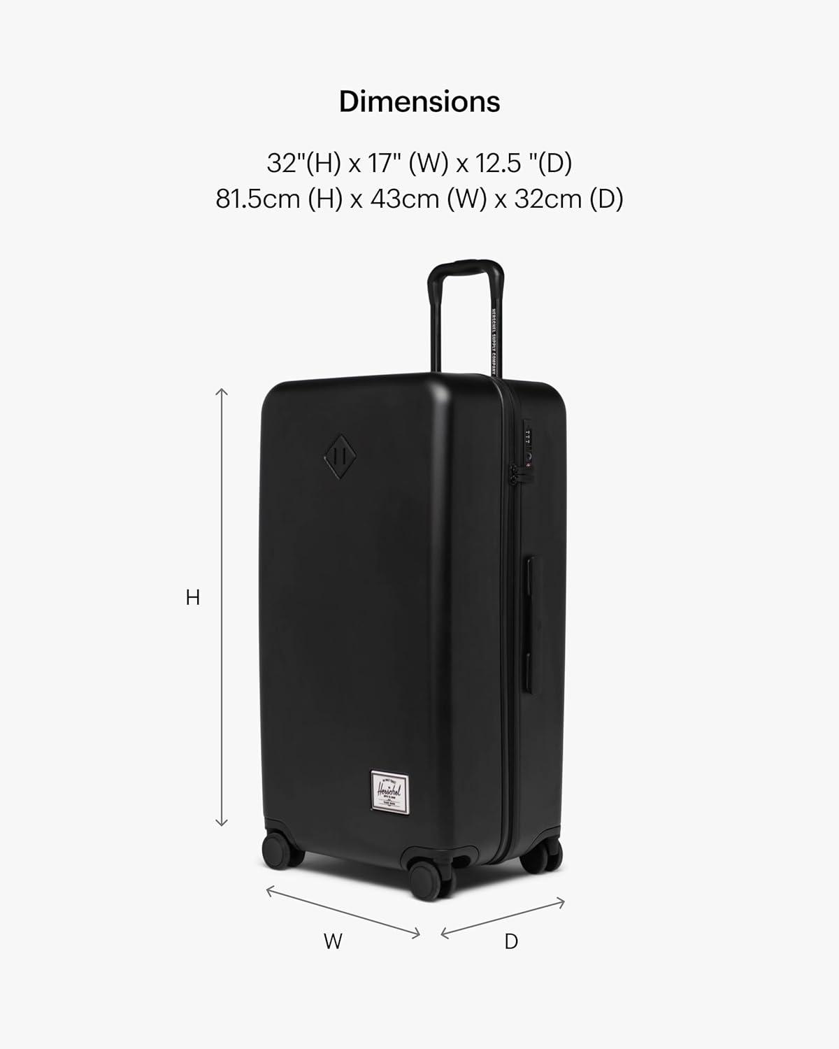 image:imageHerschel Supply Co Unisex Heritage Hardshell Luggage Black Carry on 19 InchAsh Rose