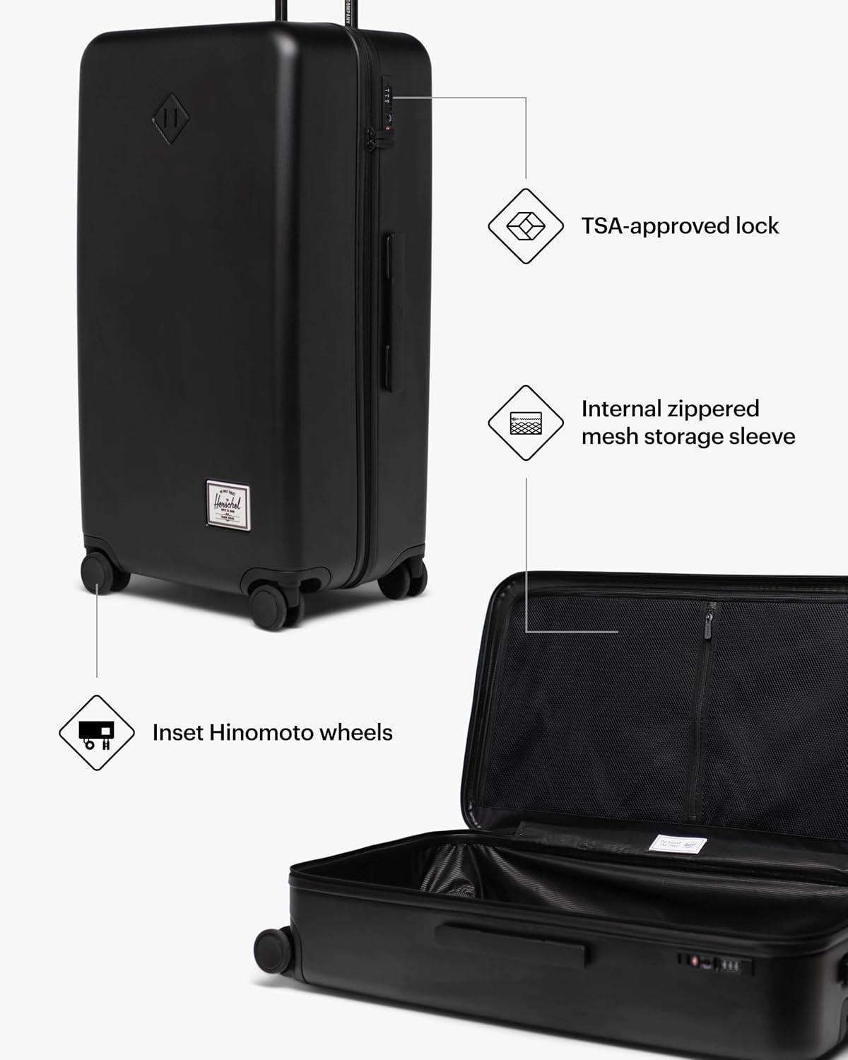 image:imageHerschel Supply Co Unisex Heritage Hardshell Luggage Black Carry on 19 InchBlack