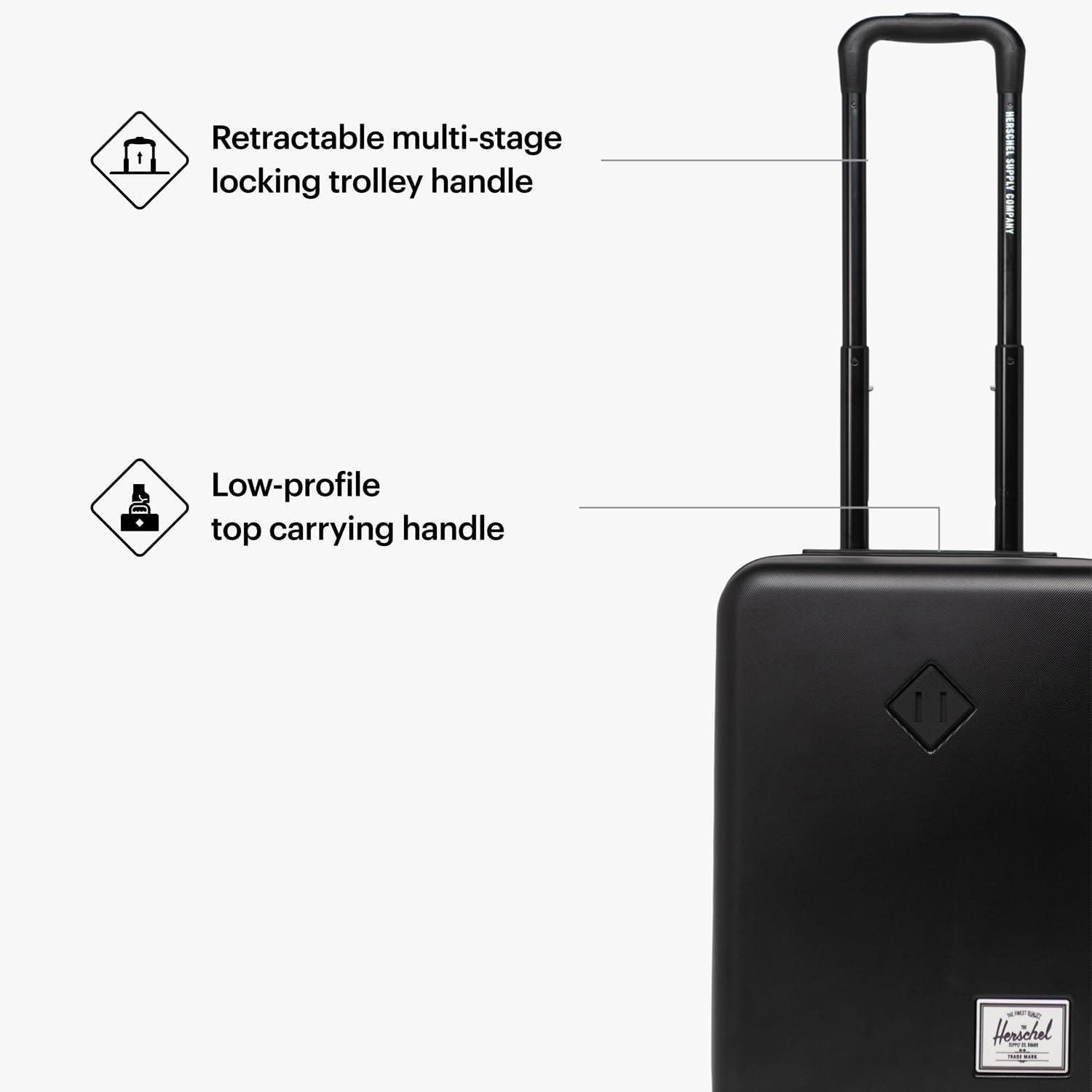image:imageHerschel Supply Co Unisex Heritage Hardshell Luggage Black Carry on 19 InchBlack Gradient