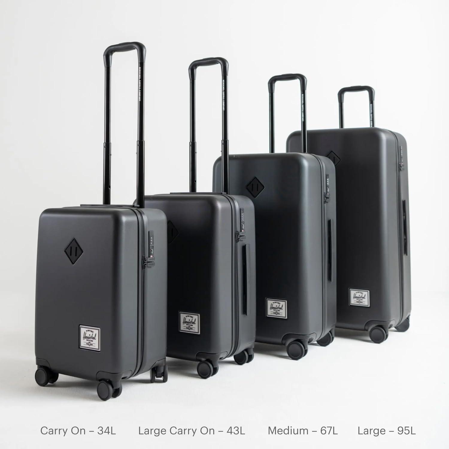 image:imageHerschel Supply Co Unisex Heritage Hardshell Luggage Black Carry on 19 InchShadow Pixel Lime Punch
