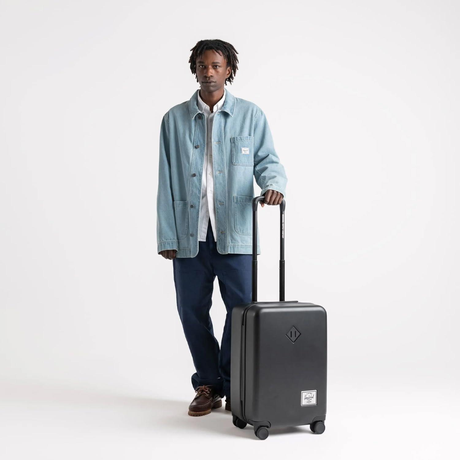 image:imageHerschel Supply Co Unisex Heritage Hardshell Luggage Black Carry on 19 InchShadow Pixel Lime Punch