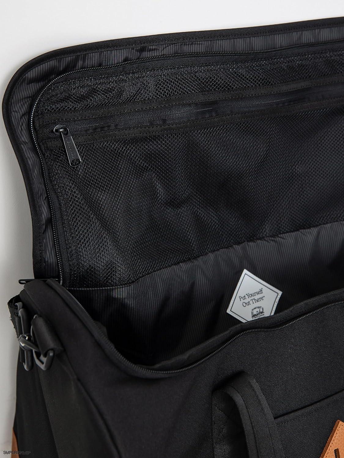 image:imageHerschel Heritage Duffle Luggage BagBlackSaddle Brown
