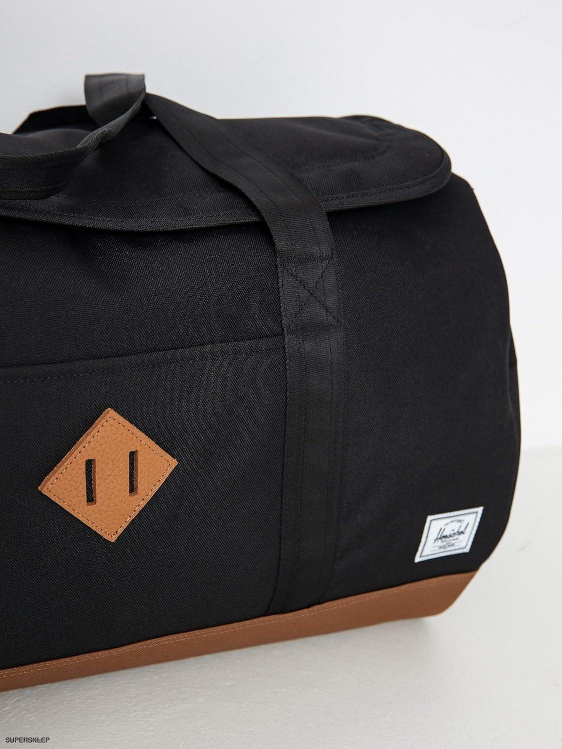 image:imageHerschel Heritage Duffle Luggage BagBlackSaddle Brown