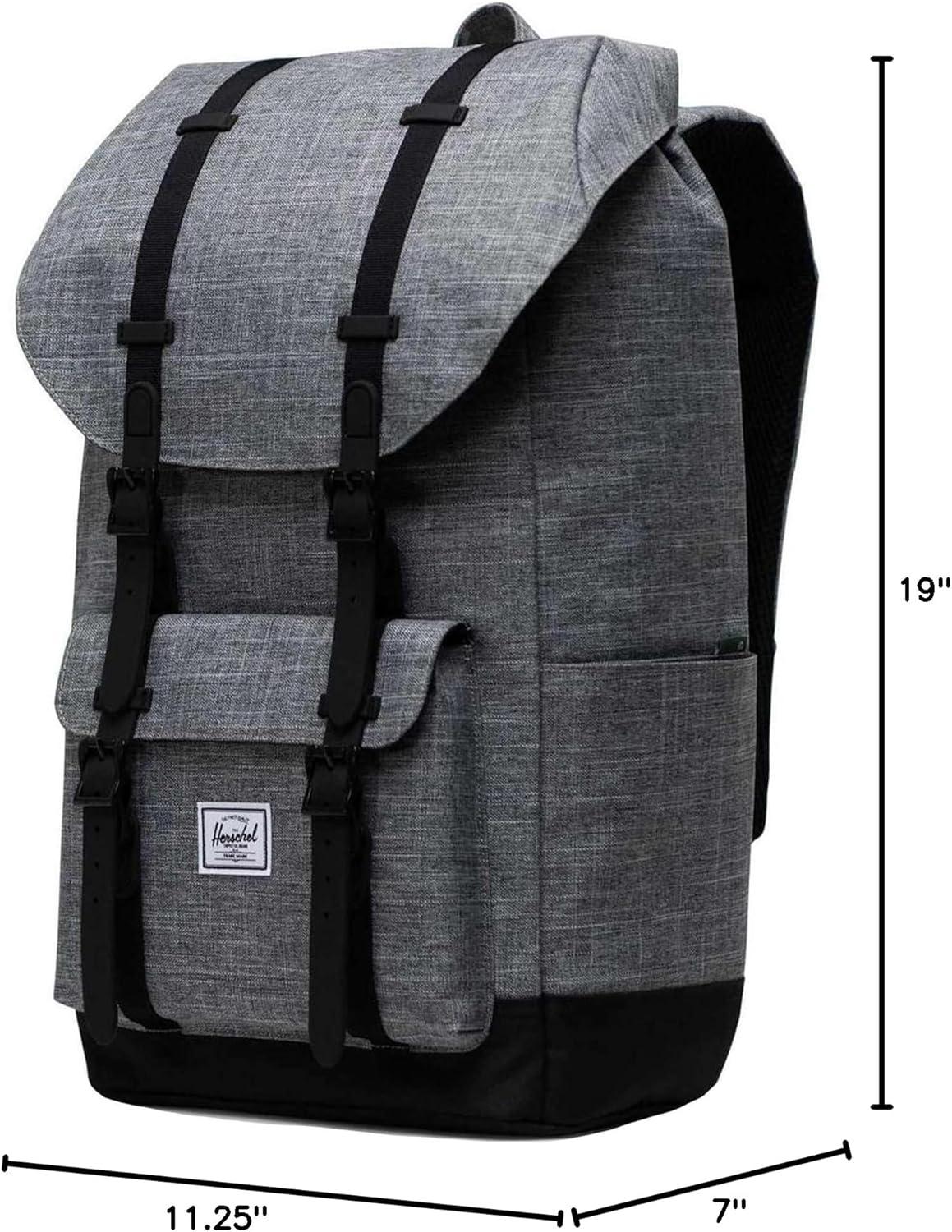 image:imageHerschel Little America Mid BackpackRaven Crosshatch
