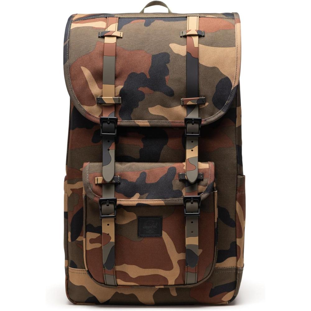 image:imageHerschel Little America Mid BackpackWoodland CamoBlack Label