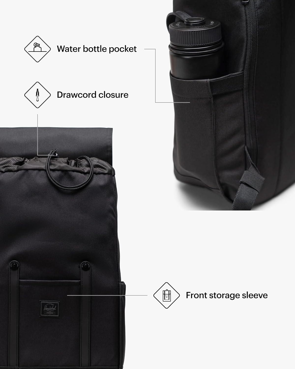 image:imageHerschel Retreat Backpack Moonbeam Small 17LBlack Tonal
