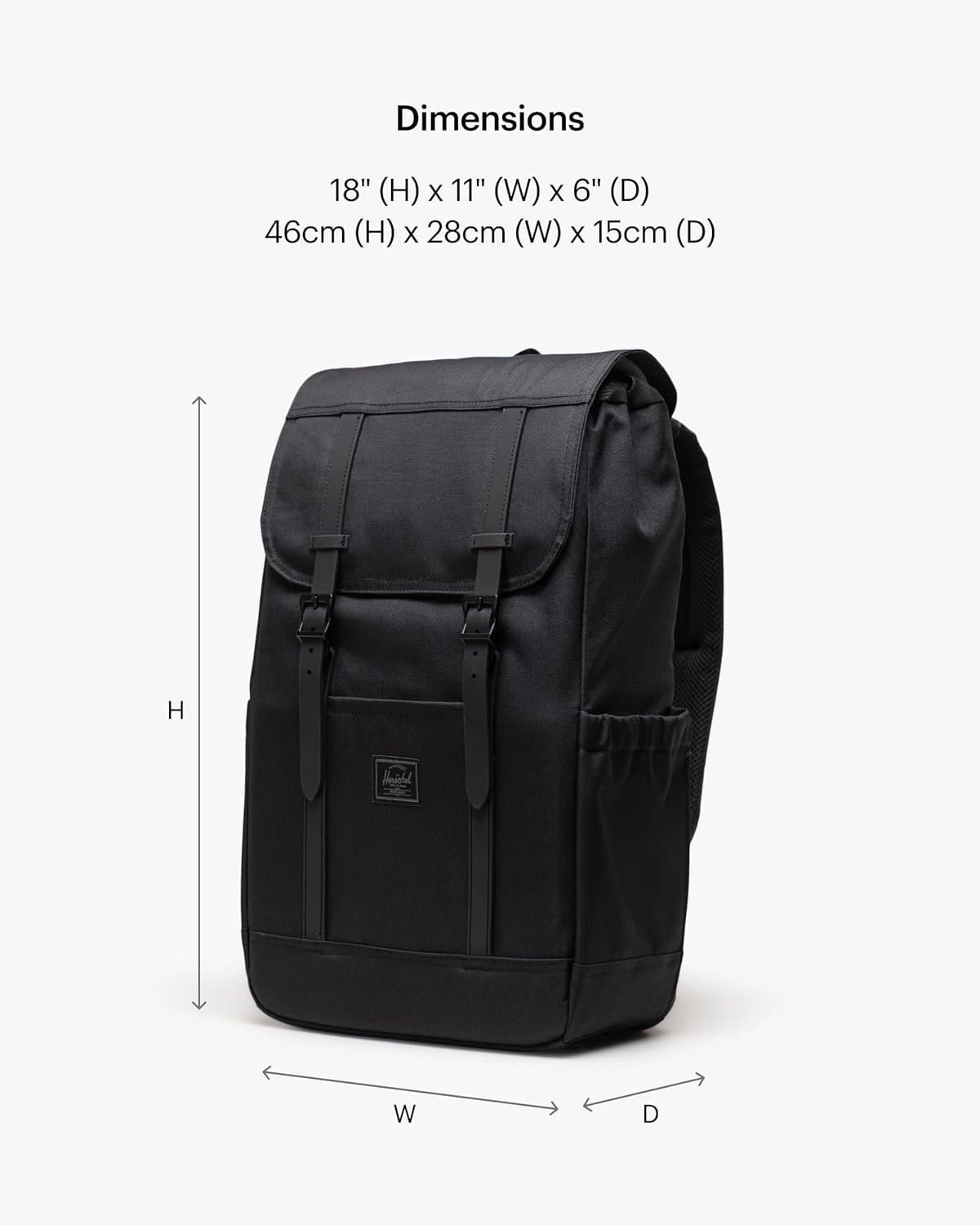 image:imageHerschel Retreat Backpack Moonbeam Small 17LBlack Tonal