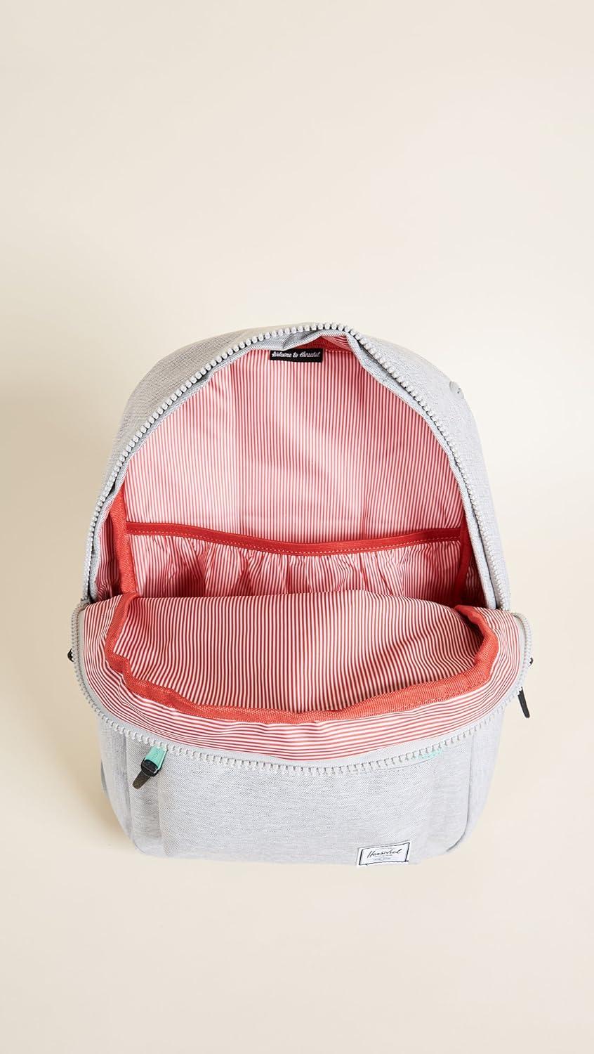 image:imageHerschel Settlement Quilted Backpack Black One SizeLight Grey CrosshatchLucite Green Zip