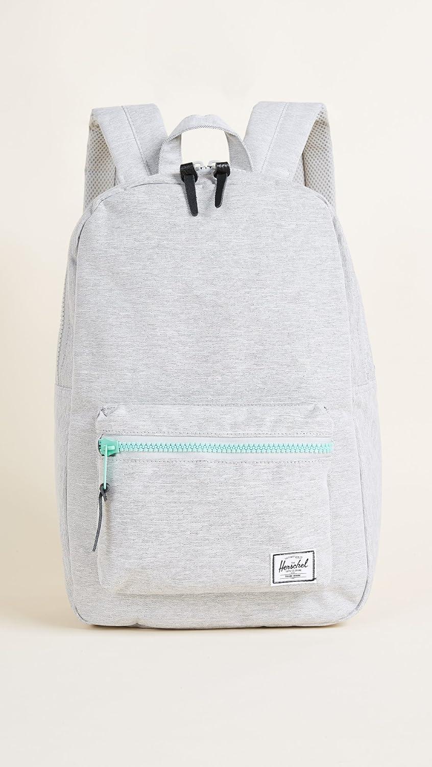 image:imageHerschel Settlement Quilted Backpack Black One SizeLight Grey CrosshatchLucite Green Zip