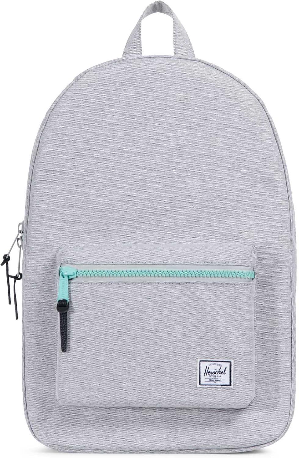 image:imageHerschel Settlement Quilted Backpack Black One SizeLight Grey CrosshatchLucite Green Zip