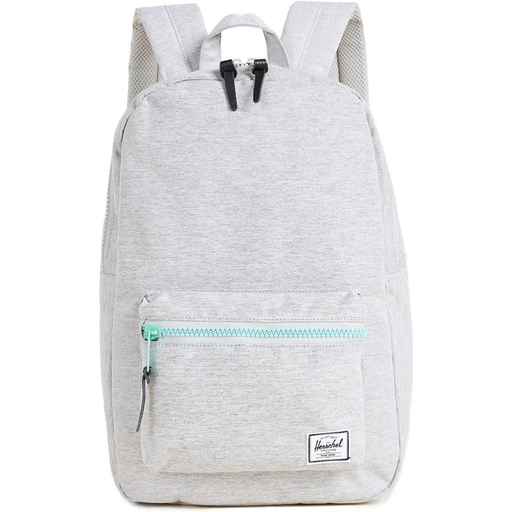 image:imageHerschel Settlement Quilted Backpack Black One SizeLight Grey CrosshatchLucite Green Zip
